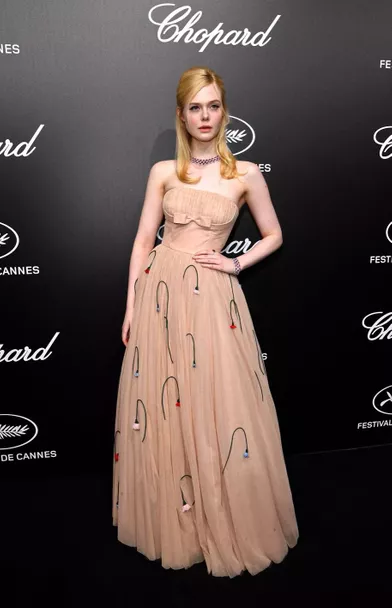Elle Fanningà la soirée du Trophée Chopard lors du 72e Festival de Cannes le 20 mai 2019