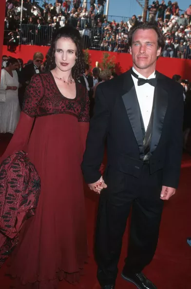 Andie MacDowell et Paul Qualley aux Oscars en 1995