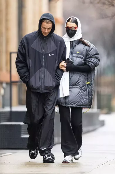Marc Kalman and Bella Hadid in New York on January 1, 2021