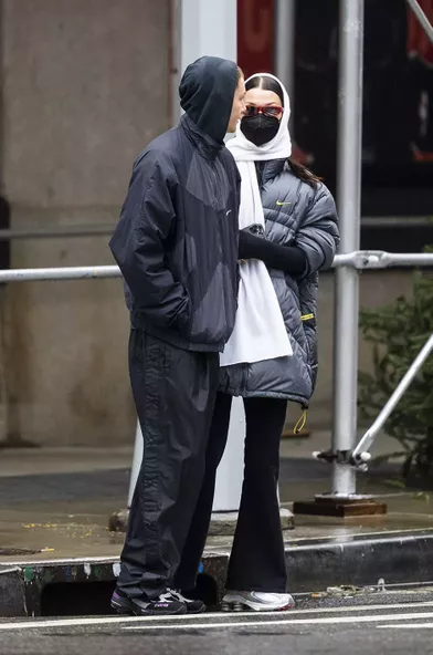 Marc Kalman and Bella Hadid in New York on January 1, 2021