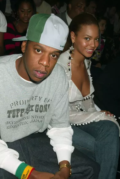 Jay-Z et Beyoncé lors de la Fashion Week à New York en 2003