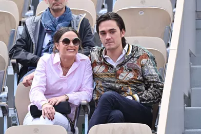 Capucine Anav et Alain-Fabien Delonà Roland-Garros le 28 mai 2019