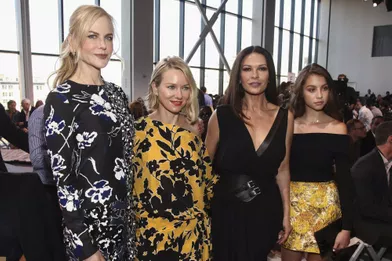 Nicole Kidman, Naomi Watts, Catherine Zeta-Jones et sa fille Carys Douglas à la Fashion Week, le 13 septembre 2017.