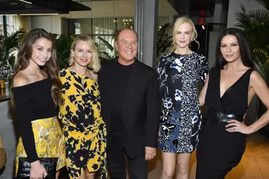Carys Douglas, Naomi Watts, Michael Kors, Nicole Kidman et Catherine Zeta-Jones à la Fashion Week, le 13 septembre 2017.
