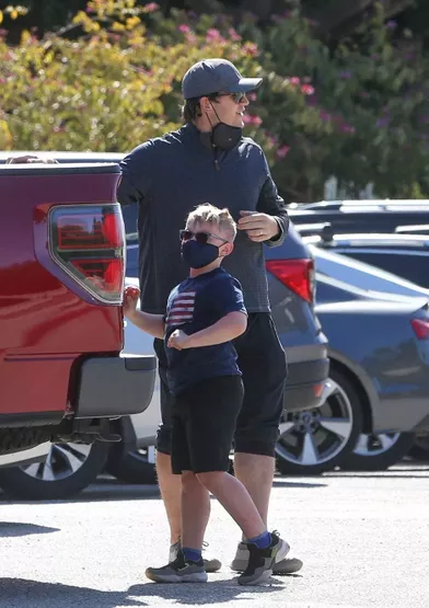 Chris Pratt et son fils Jackà Los Angeles le 21 mars 2021