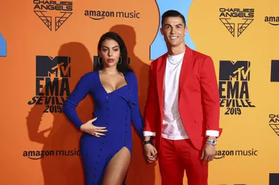 Georgina Rodriguez et Cristiano Ronaldo auxMTV Europe Music Awards à Séville le 3 novembre 2019
