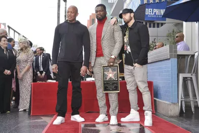 Dr Dre, 50 Cent et Eminemà Hollywood le30 janvier 2020