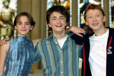 Emma Watson, Daniel Radcliffe et Rupert Grint en 2002.
