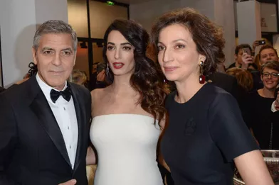 George, Amal Clooney et Audrey Azoulay aux César
