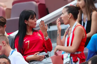 Georgina Rodriguez en tribunes du match Portugal-Maroc le 20 juin 2018