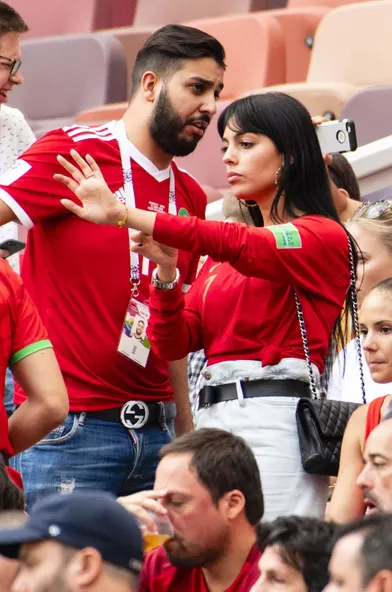 Georgina Rodriguez en tribunes du match Portugal-Maroc le 20 juin 2018