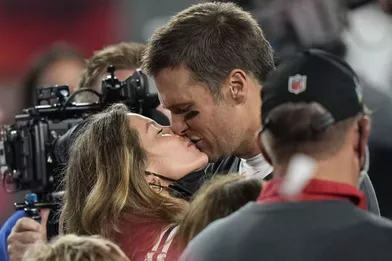 Gisele Bündchen et Tom Bradyaprès la victoire de Tom Brady et lesBuccaneers de Tampa Bay au Super Bowl le 7 février 2021