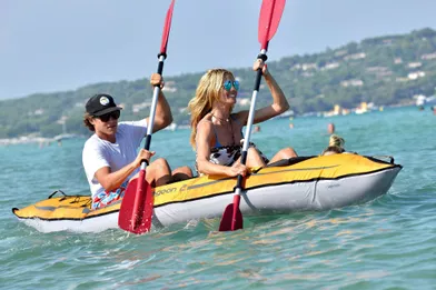 Heidi Klum et Vito Schnabel à Saint-Tropez en juillet 2015