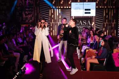 Le chanteur Cris CabauCasa Fashion Show, le samedi 7 octobre 2017.