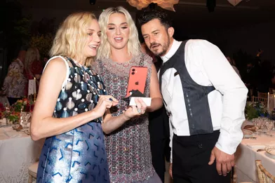 Diane Kruger, Katy Perry et Orlando Bloomau dîner de lancement des parfums Louis Vuitton «Les Extraits Collection» à la Fondation Louis Vuitton à Paris le 5 juillet 2021