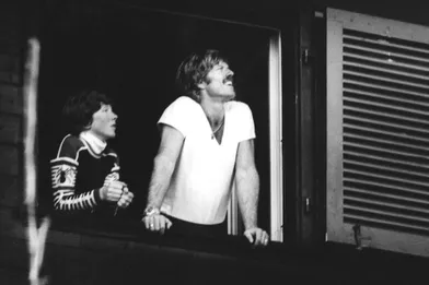 James et Robert Redfordà Gstaad en mars 1977