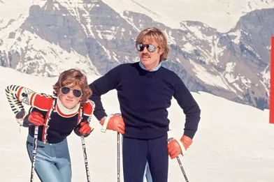 James et Robert Redfordà Gstaad en mars 1977