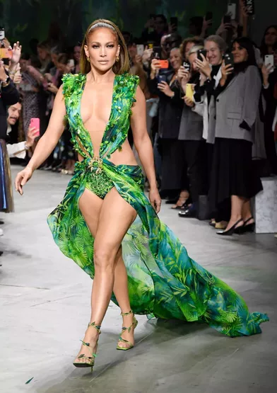 jlo green jungle dress