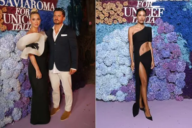 Katy Perry, Orlando Bloom et Tina Kunakey au gala UNICEF organisé parLuisaViaRoma à Capri le 31 juillet 2021