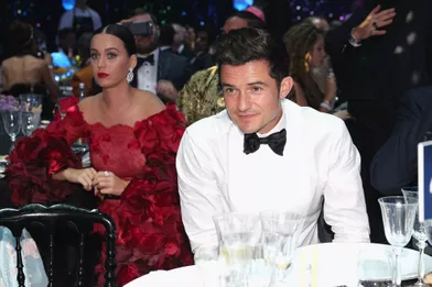 Orlando Bloom et Katy Perry au gala de l'AmFar à Cannes, en mai 2016.
