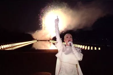Katy Perrychante lors de l'inauguration de Joe Biden durant le programme «Celebrating America» le 20 janvier 2021