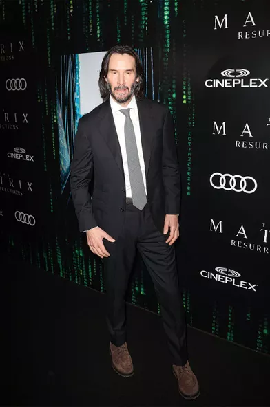 Keanu Reeves lors de l’avant-première de «Matrix Resurrections» à Toronto le 16 décembre 2021.