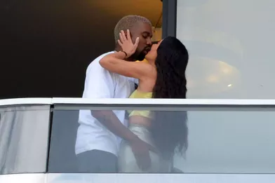 Kim Kardashian et Kanye West à Miami le 4 janvier 2018