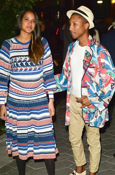 Helen Lasichanh enceinte avec Pharrell Williams en septembre 2016.