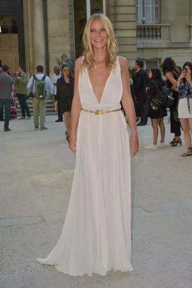 Gwyneth Paltrow à la Fashion Week de Paris en juillet 2019.