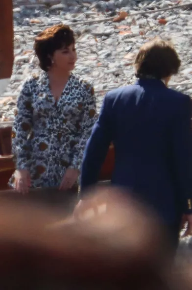 Lady Gaga et Adam Driversur le tournage de «Gucci» àTremezzina, près du lac de Côme, le 19 mars 2021