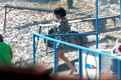 Lady Gagasur le tournage de «Gucci» àTremezzina, près du lac de Côme, le 19 mars 2021