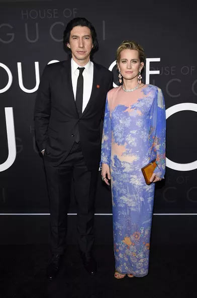Adam Driver et sa femme Joanne Tuckerà l'avant-première du film «House of Gucci» à New York le 16 novembre 2021