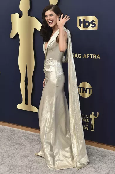 Alexandra Daddario at the SAG Awards in Los Angeles on February 27, 2022