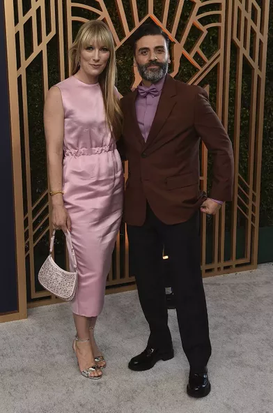 Elvira Lind and Oscar Isaac at the SAG Awards in Los Angeles on February 27, 2022