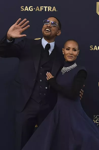 Will Smith and Jada Pinkett Smith at the SAG Awards in Los Angeles on February 27, 2022
