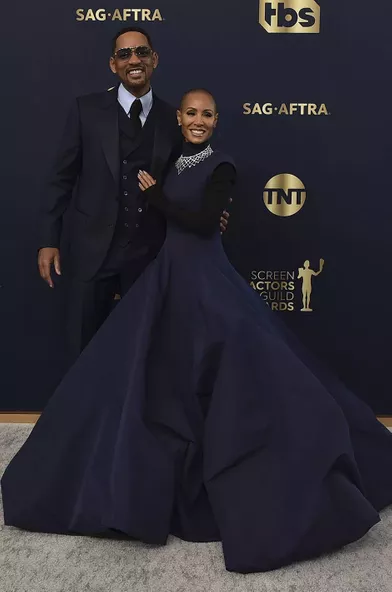 Will Smith and Jada Pinkett Smith at the SAG Awards in Los Angeles on February 27, 2022