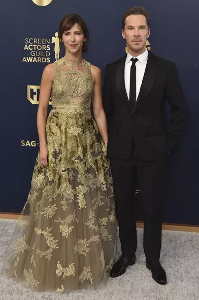 Sophie Hunter and Benedict Cumberbatch at the SAG Awards in Los Angeles on February 27, 2022