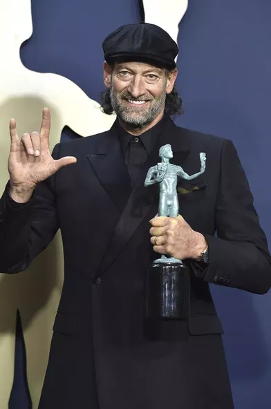 Troy Kotsur (Best Supporting Actor for “CODA”) at the SAG Awards in Los Angeles on February 27, 2022