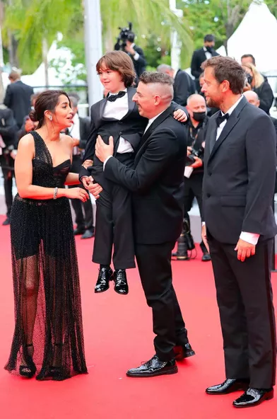Damien Bonnard, Leïla Bekhti,Gabriel Merz Chammah et Joachim Lafosseau Festival de Cannes, le 16 juillet 2021.