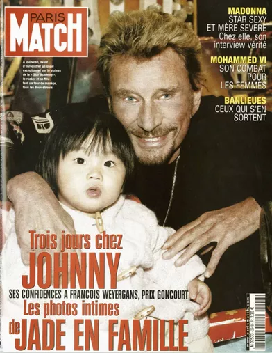 Johnny Hallyday et sa fille en couverture de Paris Match en 2005