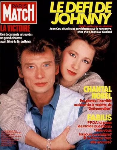 Johnny Hallyday et Nathalie Baye en couverture de Paris Match