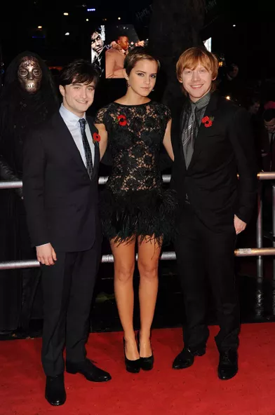 Daniel Radcliffe, Emma Watson et Rupert Grintà l'avant-première du film «Harry Potter et les Reliques de la mort : partie 1» à Londres en novembre 2010
