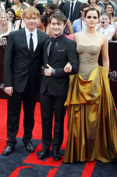Rupert Grint, Emma Watson et Daniel Radcliffeà l'avant-première du film «Harry Potter et les Reliques de la mort : partie 2» à New York en juillet 2011