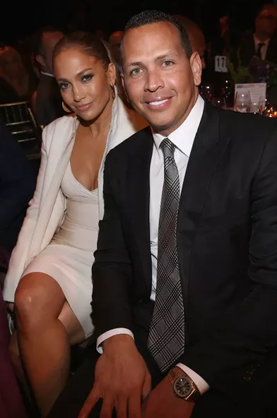 Jennifer Lopez et Alex Rodriguez lors d'un gala caritatif à New York en novembre 2017.Le couple se fréquente a annoncé ses fiançailles en 2019 avant de rompre en 2021.