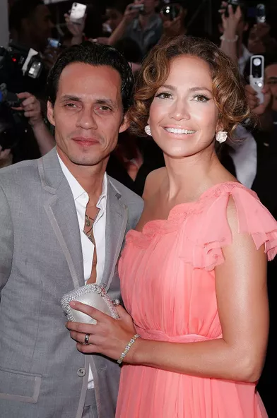 Marc Anthony et Jennifer Lopez à la première du film «El Cantante» à New York en juillet 2007.Le couple a commencé à se fréquenter en 2004, s'est marié la même année, et a rompu en 2011. Le divorce a été officialisé en 2014.