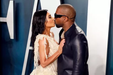 Kim Kardashian West et Kanye West le 9 février 2020 à Beverly Hills.