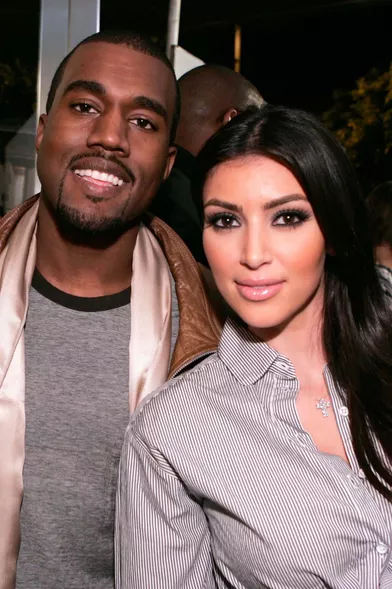 Kanye West et Kim Kardashian le 25 septembre 2007 à Los Angeles. Les stars n'étaient pas encore en couple.