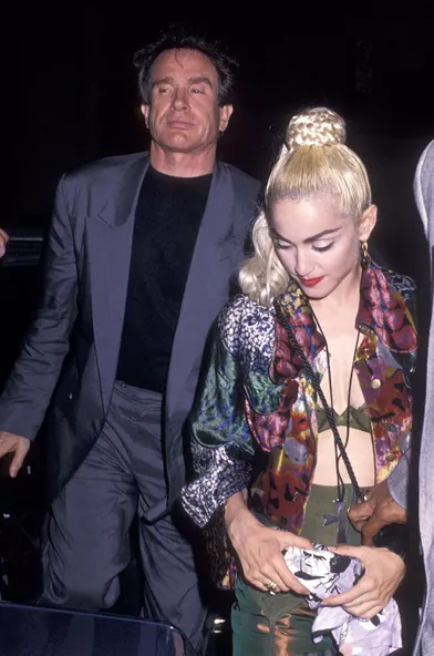 Warren Beatty et Madonna en 1990. Le couple a vécu une courte idylle à cette période.