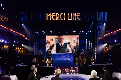 Jean Reno (en visioconférence)à l'enregistrement de l'émission «Sidaction, ensemble contre le Sida - Merci Line», diffusée le 27 mars 2021 sur France 2