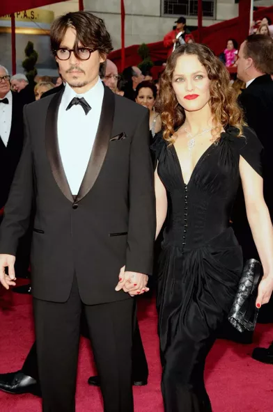 Vanessa Paradis et Johnny Depp en 2008. Leur relation a duré de 1998 à 2012. Ensemble, ils ont eu deux enfants, Lily-Rose et Jack.